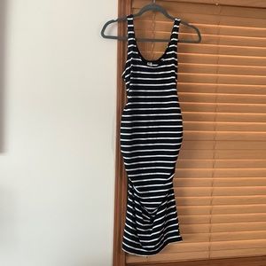 NWOT black and white long maternity dress